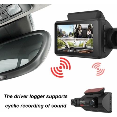 A68 1080P Dual Lens Car DVR Dash Cam USB2.0 Video Recorder G-Sensor Front And Inside Secret Cam Vehicle Motion Detection Camera