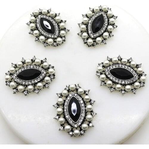 Alloy Pearl Button 10Pcs / Lot 32*-26MM Horse Eye Embellishment Crafting Accessories DIY Wedding Decoration Accessories