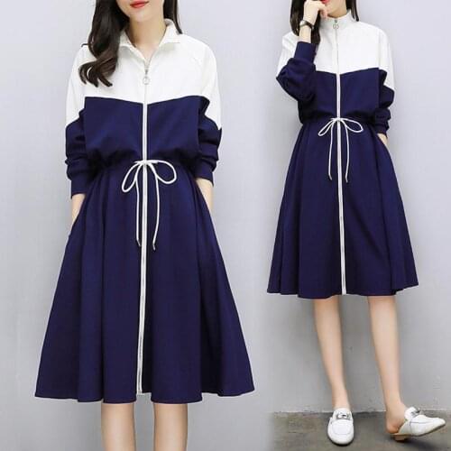 Women dresses long sleeve dresses sports dress college students dresses slim young lady clothings