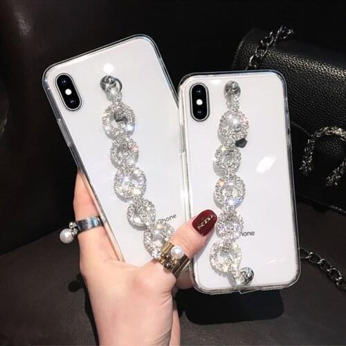 Lady Bracelet Bracket Rhinestones Diamond Glitter Phone Case For iPhone 12 11 Pro MAX XS Max XR X 7 8 Plus 6 6S Plus 5S SE 2020
