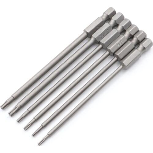 1pcs 100mm Magnetic Torx screwdriver bit T6-T40 Electric screwdriver bit T6, T7, T8, T9, T10, T15, T20, T25, T30, T40