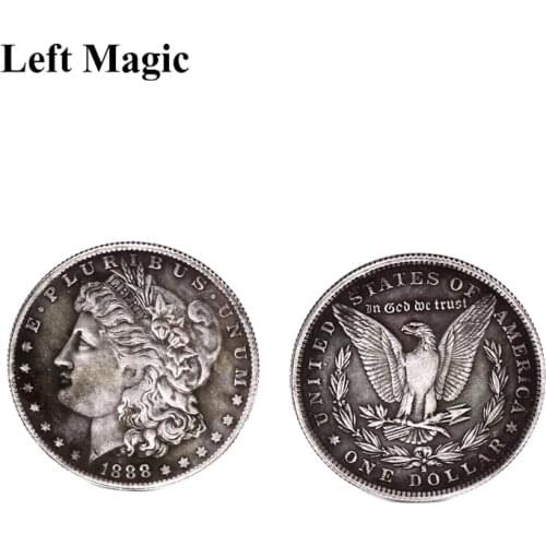 1 Pcs Steel Morgan Dollar (3.8cm Dia) Magic Tricks Can Be Sucked Props Accessorie Used Appearing/Disappearing Coin Magie B1001