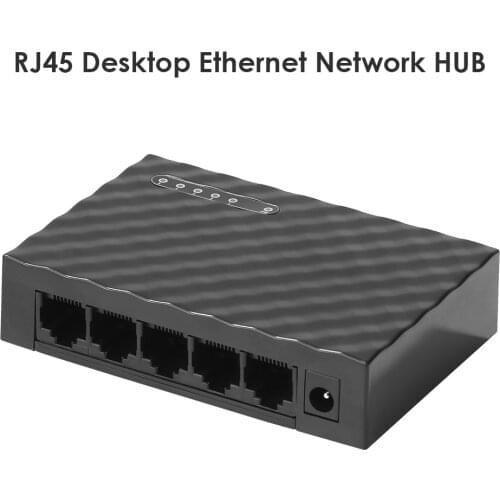 5 Port Gigabit Switch 10/100/1000Mbps RJ45 Desktop Ethernet Network Switch HUB with Power Adapter for Home Dormitory