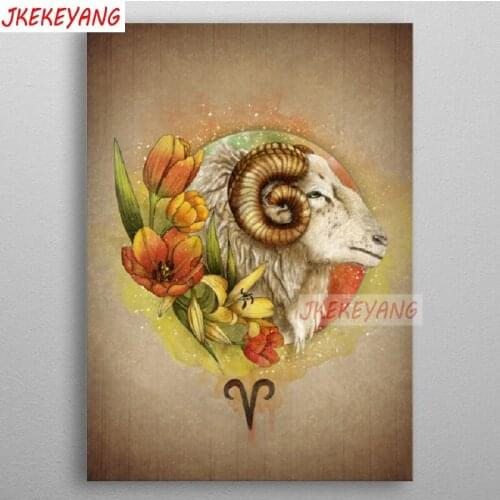 5D DIY square/round Diamond painting Aries Cross Stitch Diamond Embroidery Pattern Rhinestone J2495