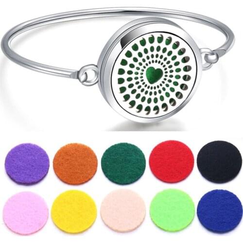 Perfume Bracelet Essential Oil Diffuser Aromatherapy Locket Bracelet Heart 316L Stainless Steel Diffuser Bracelet