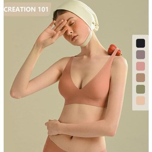 Creation 101 Wire Free Bra Sexy Triangle Brassiere Soft Womens Push Up Underwear Feminina Small Breast Adjusts Female A B C Cup