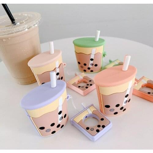 For Apple iPhone Airpods 1 2 Case Cover Silicone Skin for Airpod Pro Earphone Charger Cases,for Airpods Pro Cute Cases Milk Tea