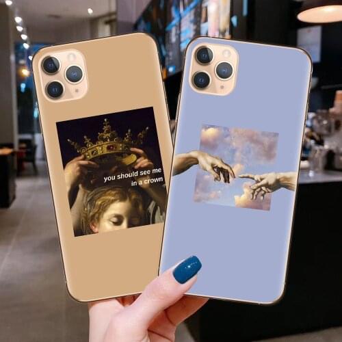 Aesthetic Art silicone Phone Case For iPhones 11 Pro MAX 2019 X 6 6s 7 8 Plus XS MAX XR SE 5s Luxury Brand Cear Soft tpu Cover