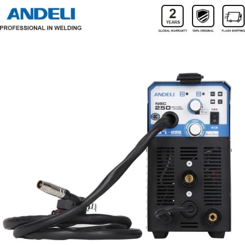 Andeli Digitale Huishoudelijke Eenfase MIG-250ME 2 In 1 Mig welder Lassen Machine Zonder Gas Flux Core Draad Omvormer Lasser