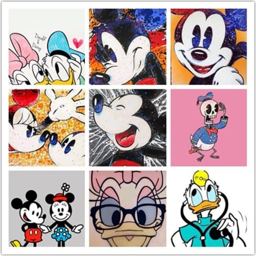 Disney Mickey Mouse and Donald Duck 5d Diy Diamond Painting Cross Stitch Kits Mosaic Embroidery Home Decor