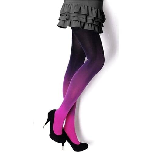 New Womens 120D Velvet Tights Candy Color Gradient Opaque Seamless Stockings Tight Pantyhose Female Pantys (SO13)