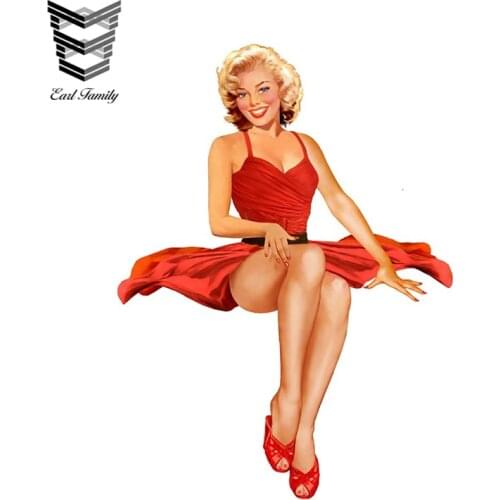 EARLFAMILY 13cm X 9.6cm Beautiful Girl Decal Cartoon Car Styling Vinyl Car Window Laptop Wall Stickers Waterproof Accessories