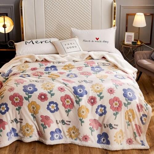 Flannel Blanket Cute Printing for Bed Sofa Children Comforter Knee Cover Hotel Home Travel Car Sleeping Warm Quilt Sheet