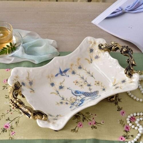 Ceramic fruit platter European style fruit plate living room modern fashion simplicity European home coffee table decorations