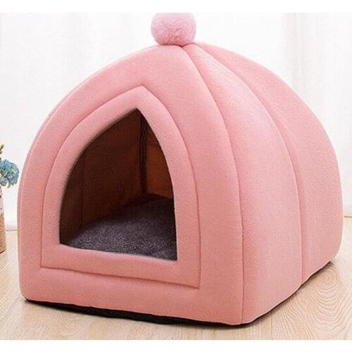 Kitten Bed Cave Bed For Cats & Dogs 2-in-1 Kitty Bed/Cat Hut/Covered Cat Bed Caves Indoor Pet Cat Dog Beds Cute