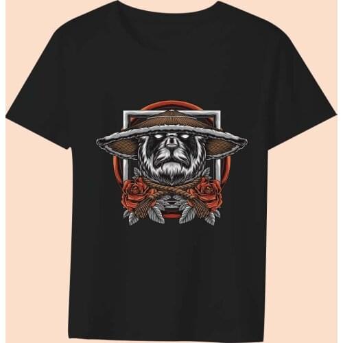 Summer T-shirt Womens Pullover Basic Cool Top Funny Samurai Short Sleeve Top T-shirt Commuter All-match Ladies Black Soft Top