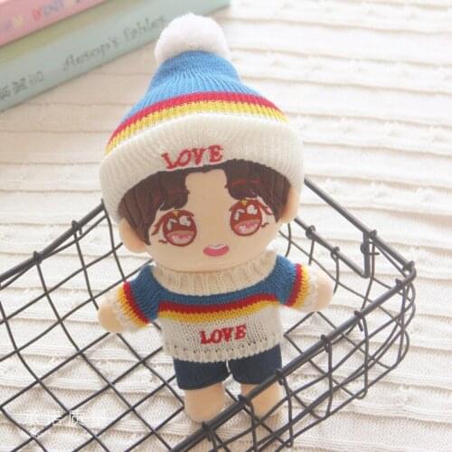 Hot Doll Clothes Sweater pants Knitted hat for 20cm Idol Dolls Accessories Plush Dolls Clothing Toys Korea Kpop EXO Dolls