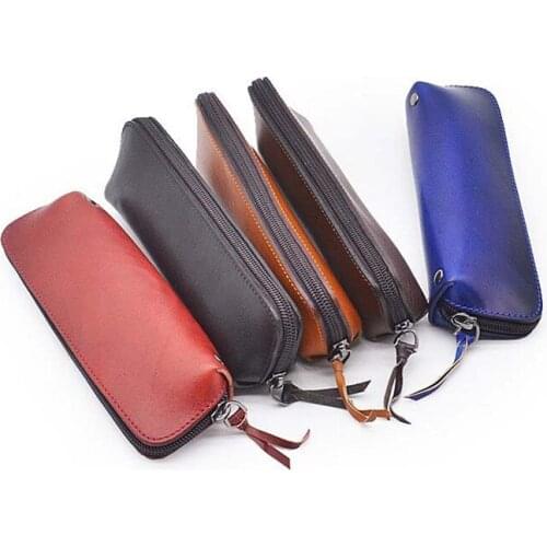 Women Men Child Kids Girl Boy Mini Zipper Genuine Leather Bags Coin Bags Small Change Purse Satchel Children Pencil Bag Pen Bag