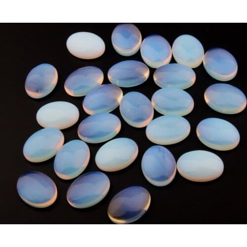 10PCS Natural Stone Cabochon Opal Oval 10X14 12X16 13X18 15X20 18X25mm Egg Shape DIY Jewelry