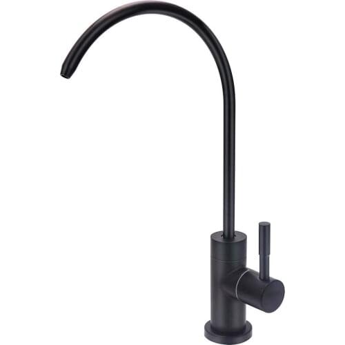 Stainless Steel Kitchen Faucet Black Spray Paint Sink Tap 360 Degree Swivel Single Handle Vessel Tap Cold Water Mixer Tap