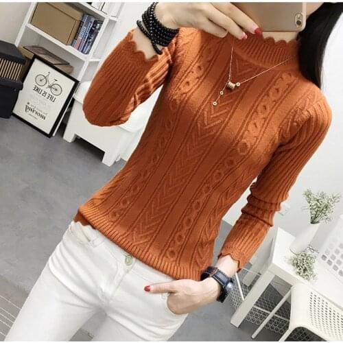2021 New Sweater Autumn Winter Knitted Turtleneck Elastic Outwear ladies warm Jumper Cozy casual Female Pullovers Sweater