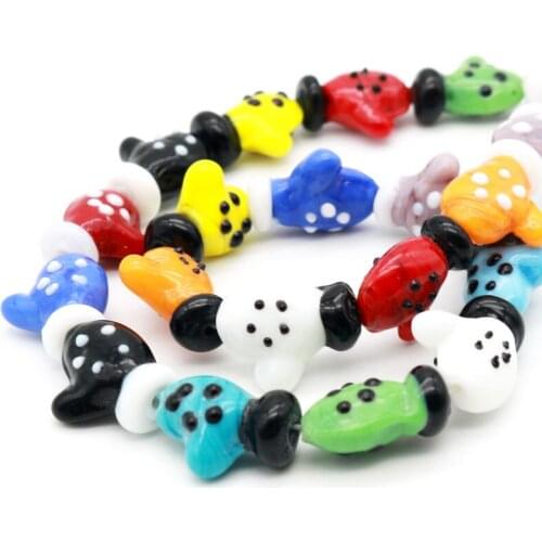 Newly Fashion Colorful Gloves Shape Beads 18x15mm Mini Creative Mixed Color 20pcs/lot Lampwork Pendants Favor Making DIY Beads