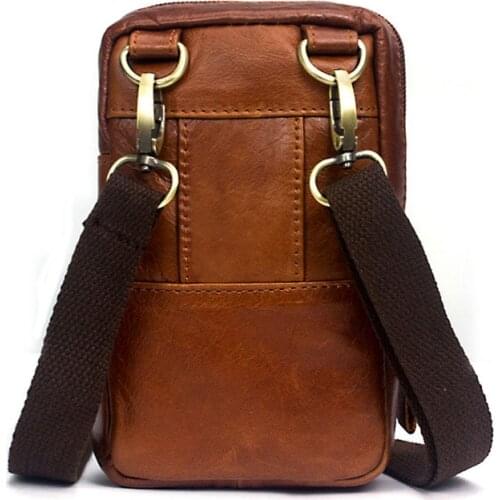 New Style Vintage Brown Cow Leather Messenger Bags Men Mini Wear Resistant Soft Travel Shoulder Bag Male Black Five Colors