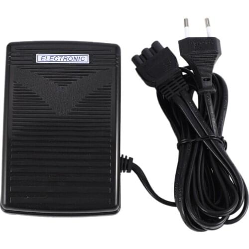 Home Sewing Machine Foot Control Pedal With Power Cord Pedal Control Eu Plug 200-240V Black