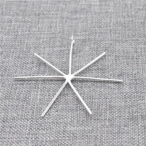 2pcs of 925 Sterling Silver Prong Claw Charm Pendant Settings for Irregular Stone 33mm