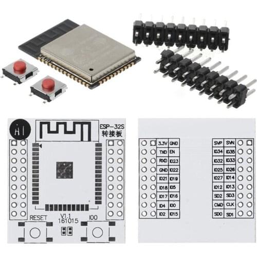 Practical ESP-WROOM-32 Wifi IoT Wlan BLE Module + ESP-32S ESP32 Adapter Board 2.54mm Pitch ESP-32S ESP32 Adapter Board