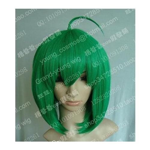 Shun Wholesale& heat resistant LY shipping>>>New wig Cosplay Macross F RANKA Short Green Wig
