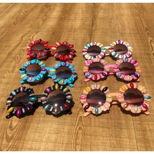 ZAOLIHU Kids Sunglasses Round Small Childrens Eyewear UV400 Crystal Handmade Baby Party Eyeglass Cool Summer Sun Glasses