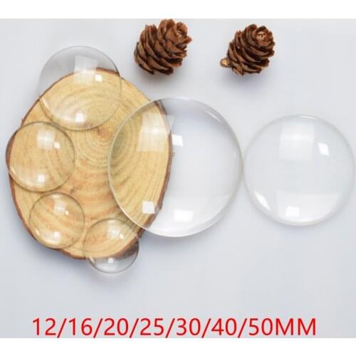 1pack Round Transparent Glass Cabochon 12mm 16mm 20mm 25mm 30mm 40mm 50mm for Pendant Base Diy Jewelry Making Findings