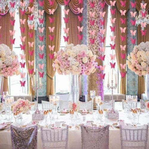 3M 18PCS 11.5x7.5cm Large Butterfly Paper Garlands Banner Hanging for Wedding Birthday Party Christmas Decoration Kid Room Decor