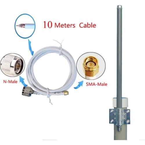 2.4GHz 8dbi wifi high quality omni fiberglass base antenna outdoor roof monitor antenna with 10 meters cable factory customized