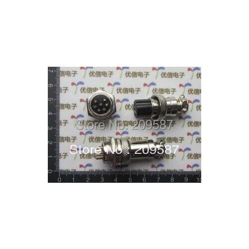 2pcs 7 Pin Male & Female Wire Panel Connector GX16-7