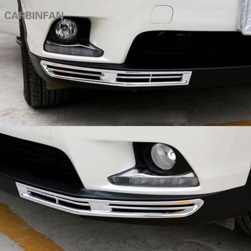 Accessories fit for Toyota Highlander Kluger 2014 2015 Front bumper corner fog light chrome cover trim strip Car Styling P166