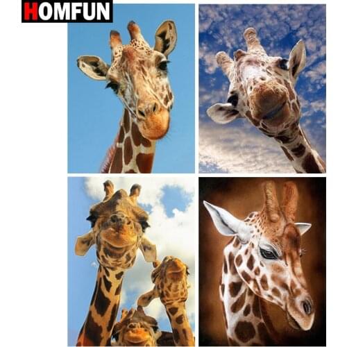 HOMFUN DIY Diamond Painting "Animal giraffe" Full Drill Square Round Diamond Embroidery 5D Cross Stitch Decoration Home