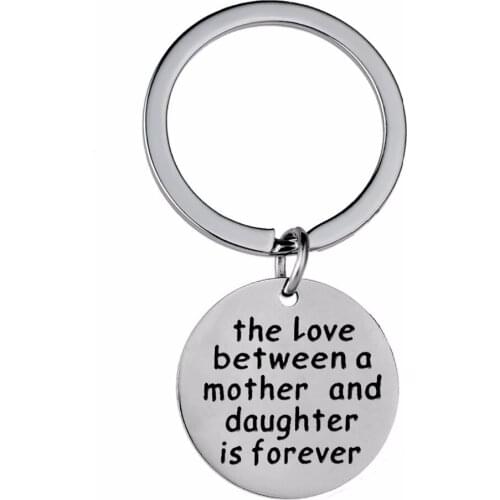 12PC/Lot Love Between A Mother And Daughter Is Forever Key Chain Stainless Steel Family Mom Keychain Mothers Day Gift Key Ring