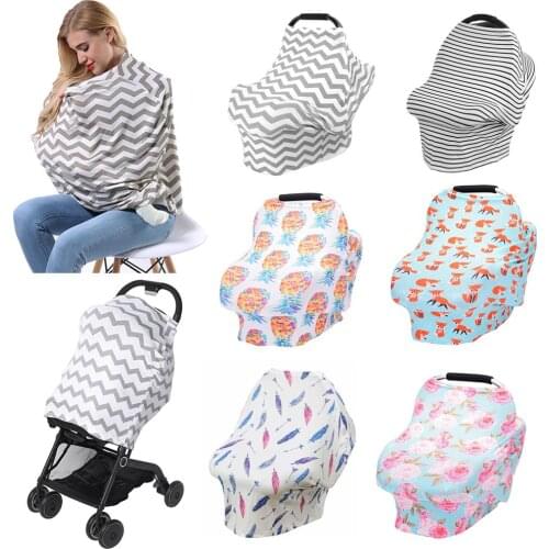Flowers Printed Baby Nursing Privacy Cover Infant Stroller Car Seat Scarf Soft Breastfeeding Covers Stroller Accessories