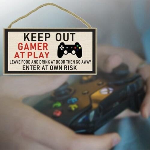 Anti-disturb Keep Out Gamer At Play Wood Door Decor Plaque Funny Novelty Bedroom Decor Listing Birthday Gift For Son Brother
