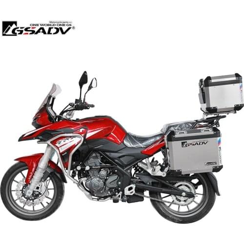 For Benelli TRK251 Motorcycle Trunk Tail Box Aluminum Side Box Suitcase Storage Case Steel Bracket