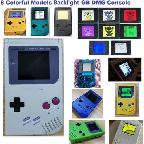 Complete GB DMG game console Refurbished For Game Boy DMG Console With RIPS V3 Backlight Backlit LCD Console