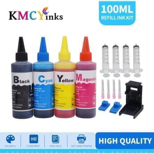KMCYinks Dye Ink Bottle Refill Ink Kits for HP 122 122XL Deskjet 1510 2050 1000 1050 1050A 2000 2050A 2540 3000 3050 3052A