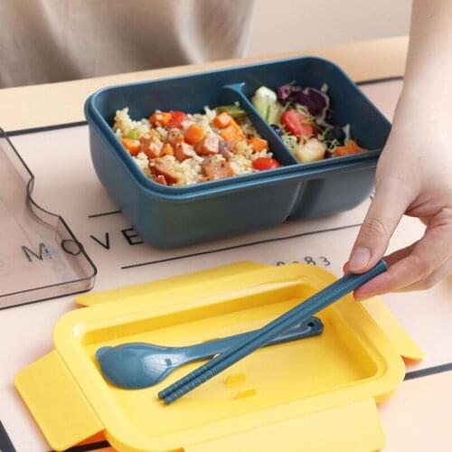 Lunch Box with Spoon Leak Proof Durable Microwave Safe Meal Fruit Snack Packing for Picnic Outdoors NIN668