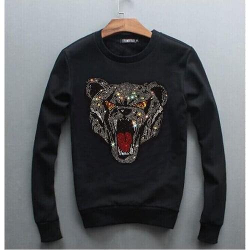 Hip Hop Diamonds Mens Hoodies Autumn Casual Pullover Hoodie Male Fashion Sweatshirts