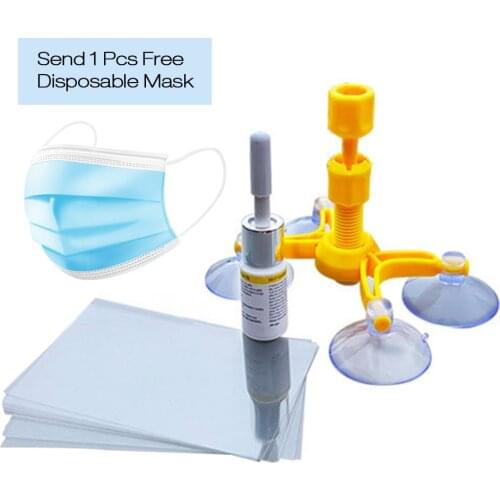 Windshield Repair Kit Quick Car Cracked Glass Windscreen Repair Tool Kit Auto Window Screen Polishing (Send 1 Pcs Free Mask )
