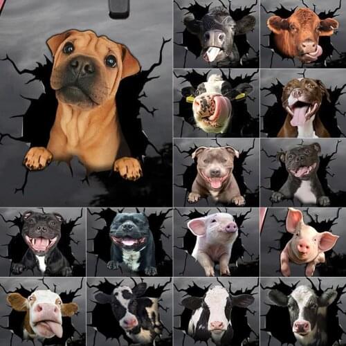 Car Stickers Animal Car Stickers Crackle Cow Car Details Waterproof PVC Stickers Car Decals Wall Stickers Exterior Decoration