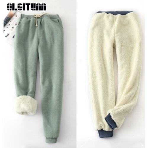 New 2020 Winter and Autumn Lamb Velvet Thickening Sweatpants Casual Pants Loose Harem Large Size Trousers
