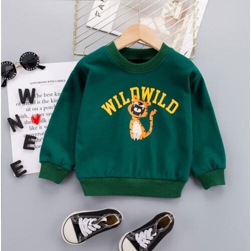 2021 New Childrens Clothing Cotton Baby Boys/Girls Shirt Sweatshirts Spring Autumn Kids Clothes Cartoon Tiger Outerwear Costume